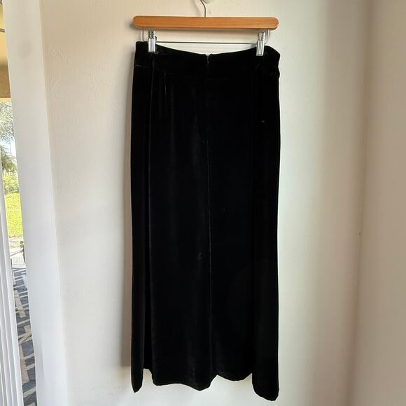 Barry Bricken Black Velvet Maxi Skirt Size 6 – Viscose Silk Blend - Picture 5 of 7